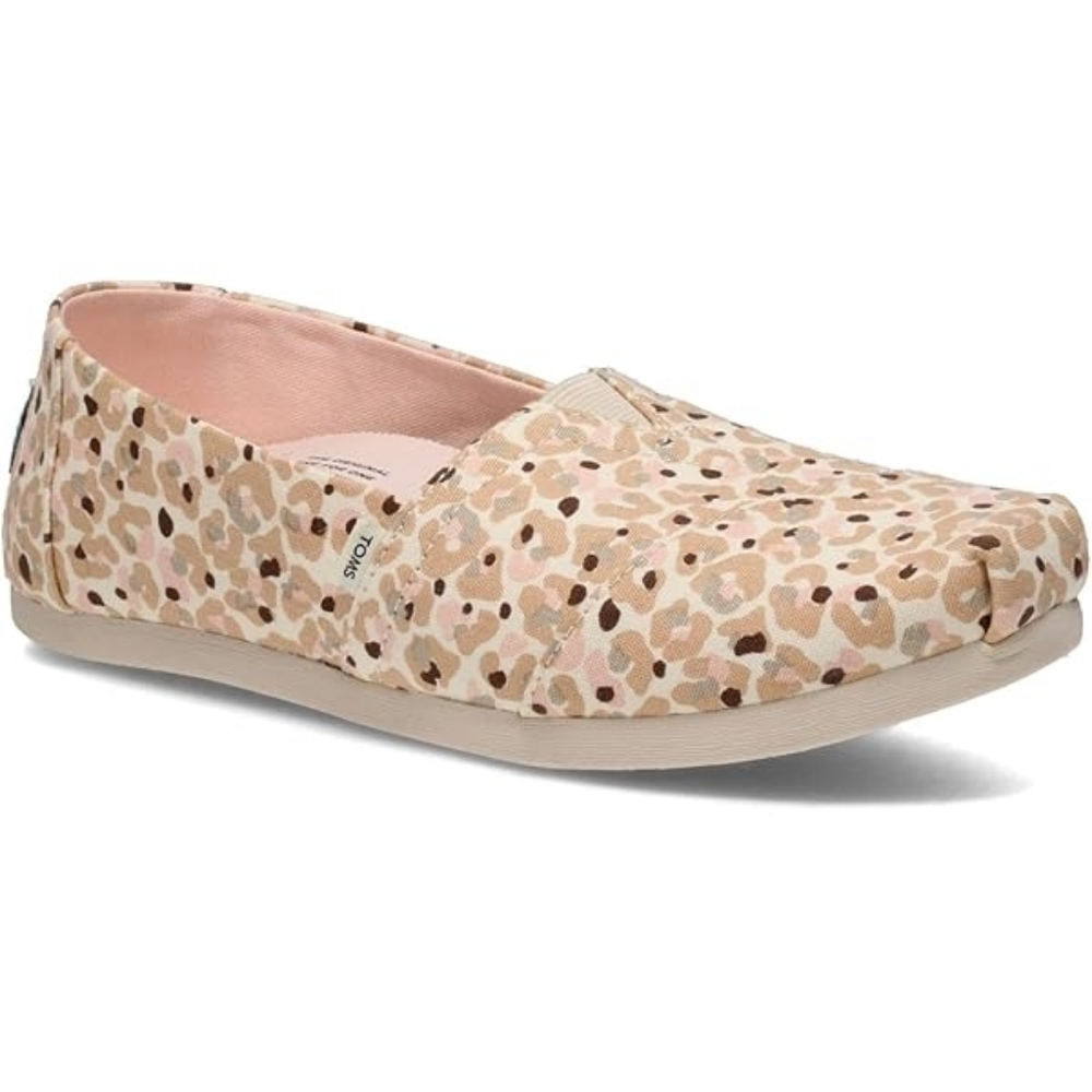 Toms Pink & Cream Cheetah Print Shoes Size 8.5 Womens